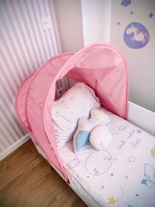 Cama infantil ROS 70x140 cm con/sin dosel rosa