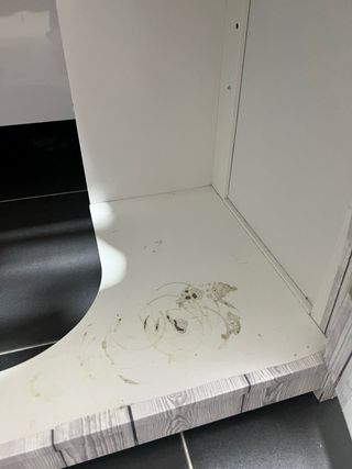 Mueble de baño madera gris y blanco