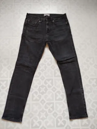 Pantalón vaquero Pull&Bear negro T.38