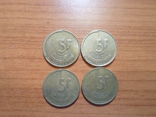 4 Monete 5 Franchi Belgio 1986