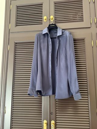 Camisa de seda gris Gucci