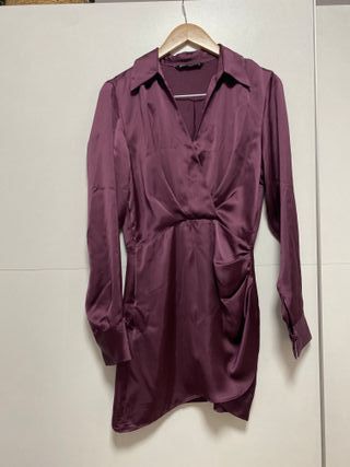 Vestido Zara Morado Talla XS