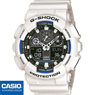 Casio G-Shock GA-100B-7AER Blanco y Azul
