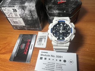 Casio G-Shock GA-100B-7AER Blanco y Azul