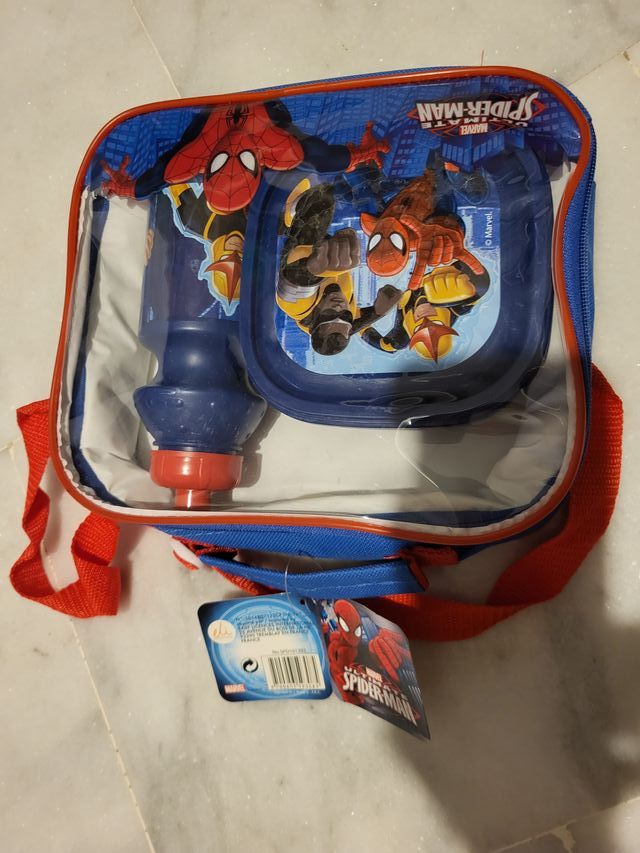 Mochila Spiderman con fiambrera y botella