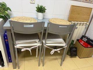 Mesa de cocina cristal y metal