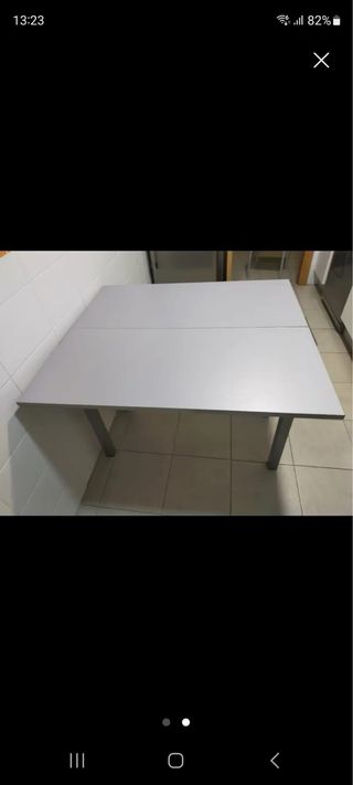Mesa de cocina cristal y metal