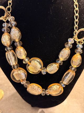 Collar Zara Dorado y Naranja