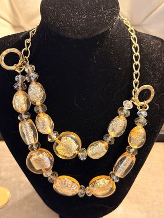 Collar Zara Dorado y Naranja