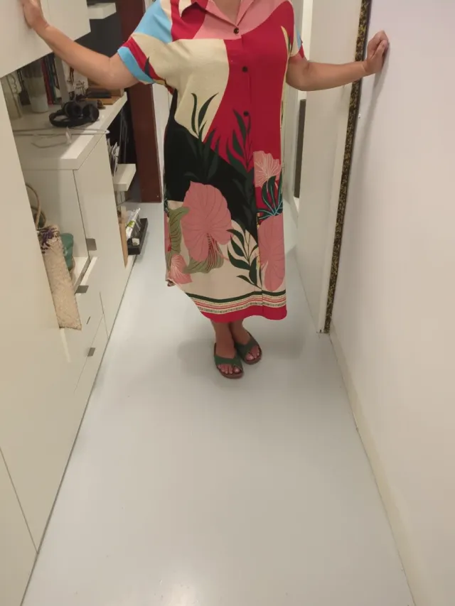 Vestido camisero estampado M