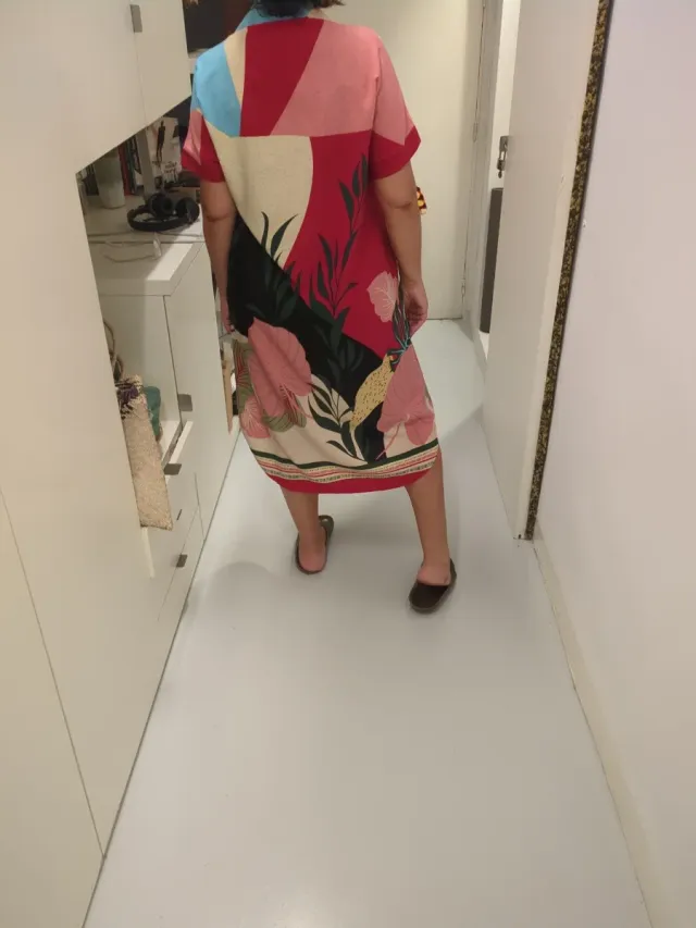 Vestido camisero estampado M