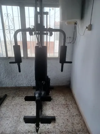 Banco de pesas York con barra