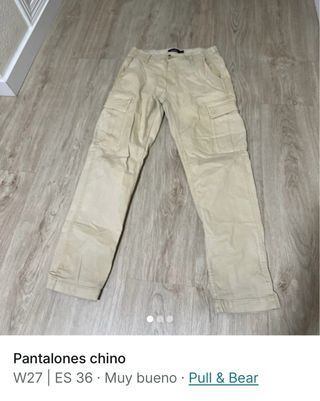Pantalones chinos Pull&Bear beige talla M
