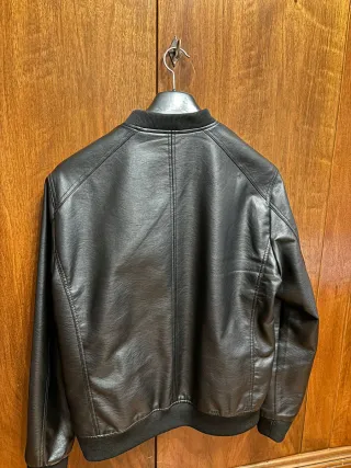 Giacca in pelle Jack & Jones nera