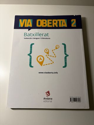 Libro Via Oberta. Valencià. Segon de batxillerat