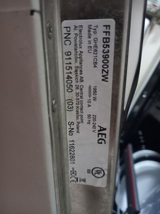 Tubo de entrada de agua para lavavajillas AEG