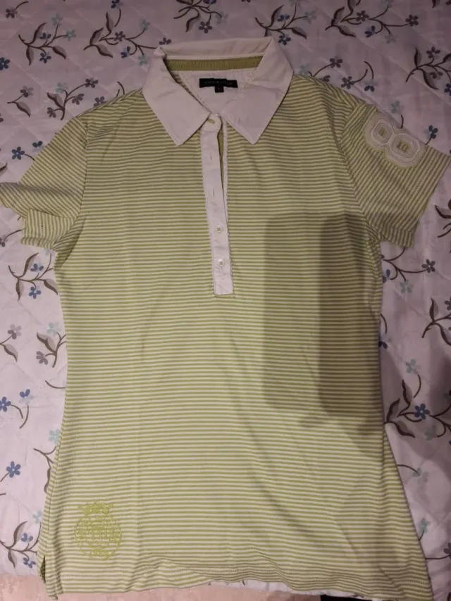 Polo rayas verde y blanco