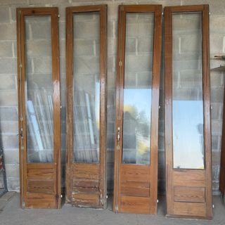 2 Puertas Balconeras Madera y Cristal