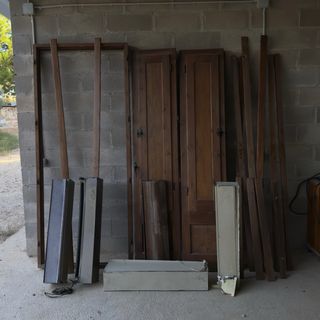 2 Puertas Balconeras Madera y Cristal