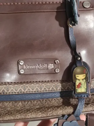 Bolso Mochila Kimmidoll Azul y Marrón