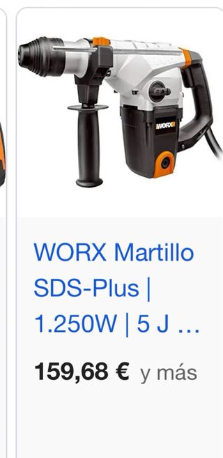 Martillo percutor Worx con maletín