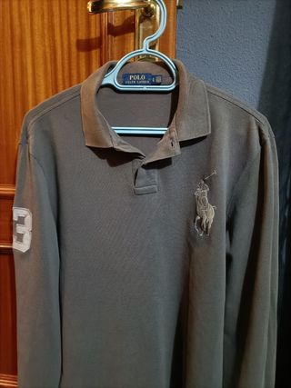 Polo Ralph Lauren Manga Larga Verde Oliva Talla L