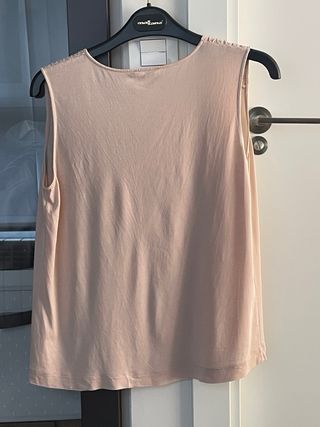 Top Massimo Dutti rosa sin mangas