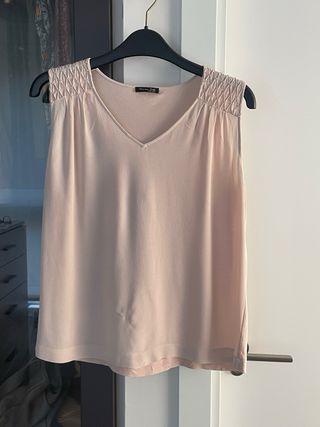 Top Massimo Dutti rosa sin mangas