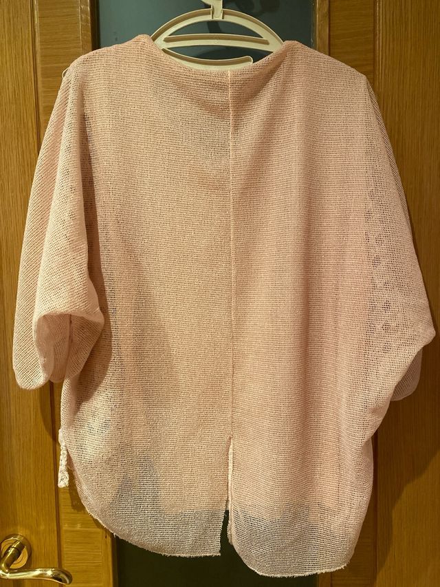 Blusa rosa de encaje talla única