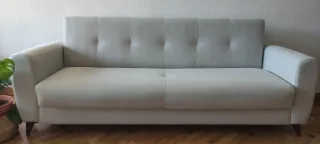 Sofá Cama Beige Tela