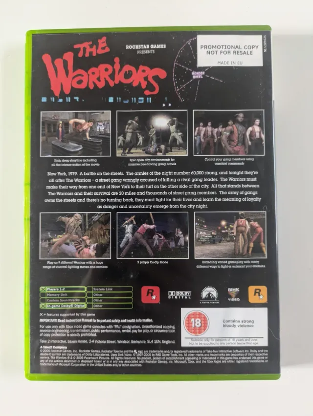 Gioco The Warriors Xbox Original Promo Pal
