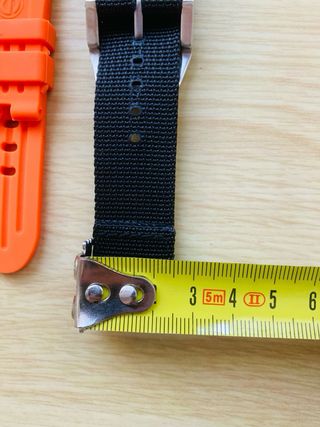3 correas reloj SEAL 25mm (negra, naranja)