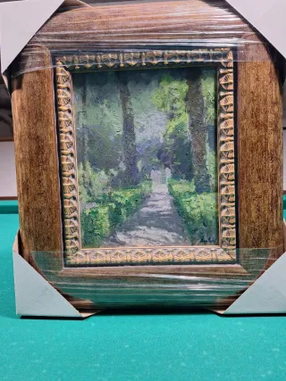 Cuadro decorativo de madera pintado al oleo