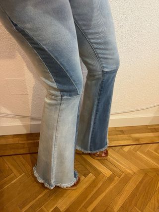 Pantalones vaqueros retro patchwork