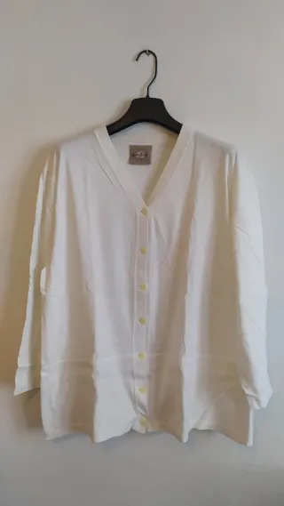 Chaqueta fina punto blanca mujer