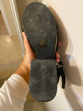 Sandalias Bimba y Lola Ante Negro y tacón corcho 