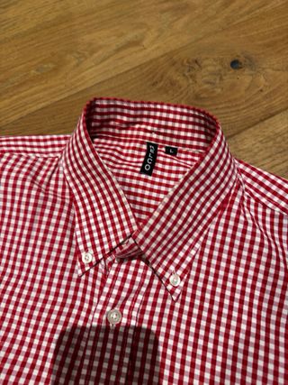 Camisa cuadros roja y blanca hombre