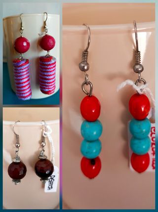 Pack 3 Pendientes Piedras Naturales