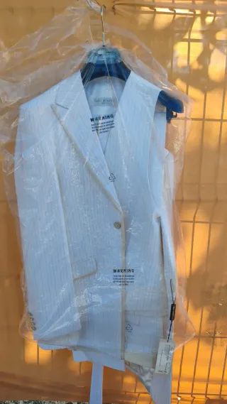 Traje Carlo Pignatelli Blanco Rayas