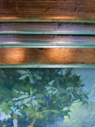 Cuadro decorativo dorado y verde