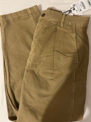 Pantalones Zara Slouchy Talla Única Verde oliva 