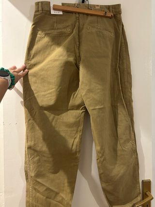 Pantalones Zara Slouchy Talla Única Verde oliva 