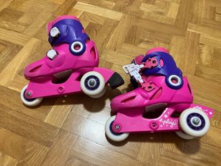 Patines ajustables rosas y morados talla 26-28