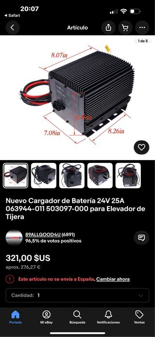 Cargador Baterías Elevadora UpRight jlg genie etc