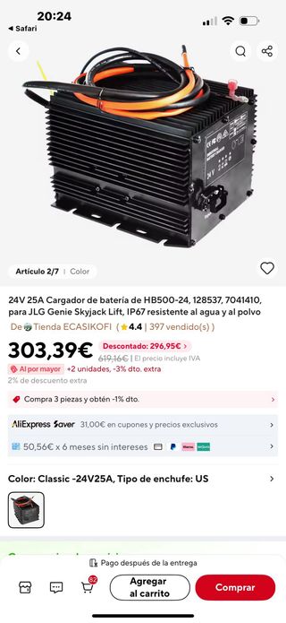 Cargador Baterías Elevadora UpRight jlg genie etc