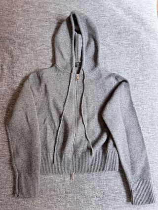 Sudadera Massimo Dutti Gris Cremallera Capucha