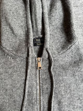 Sudadera Massimo Dutti Gris Cremallera Capucha