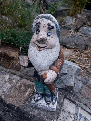 Lote figuras piedra jardin blancanieves ...