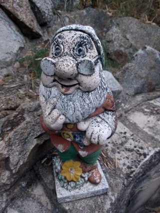 Lote figuras piedra jardin blancanieves ...