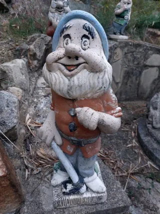 Lote figuras piedra jardin blancanieves ...